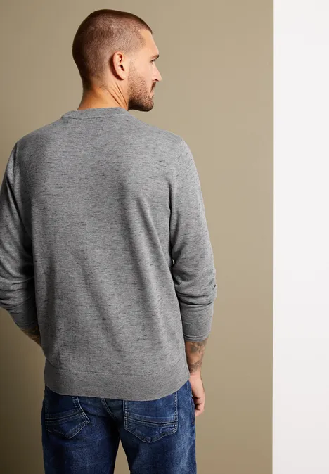 Basic Melange Pullover stone grey melange