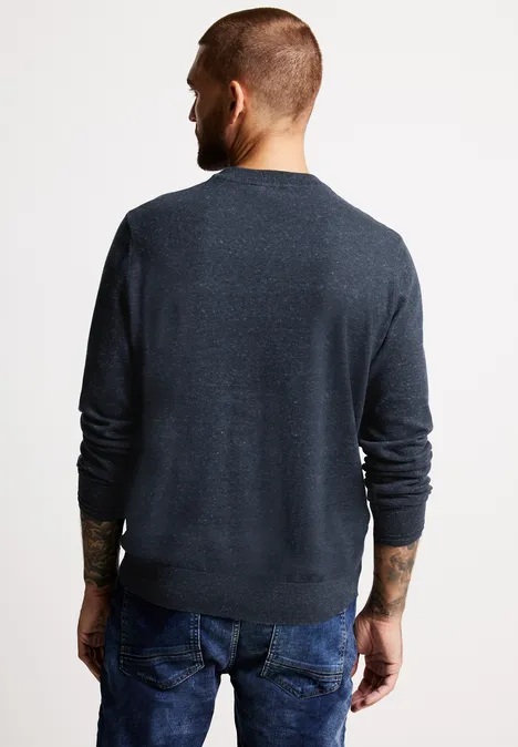 Basic Melange Pullover eclipse blue melange