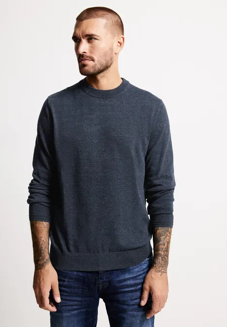 Basic Melange Pullover eclipse blue melange