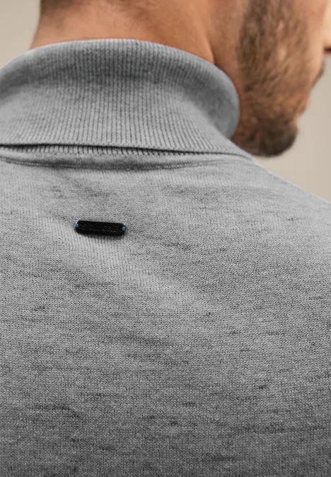 Basic Rollkragen Pullover stone grey melange