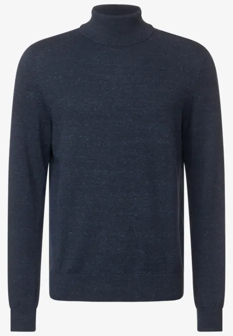 Basic Rollkragen Pullover eclipse blue melange