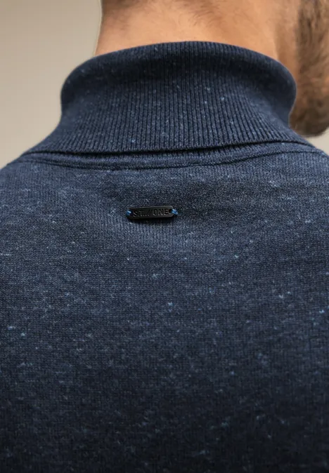 Basic Rollkragen Pullover eclipse blue melange