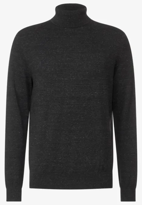 Basic Rollkragen Pullover anthra grey melange