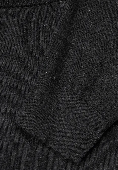 Basic Rollkragen Pullover anthra grey melange