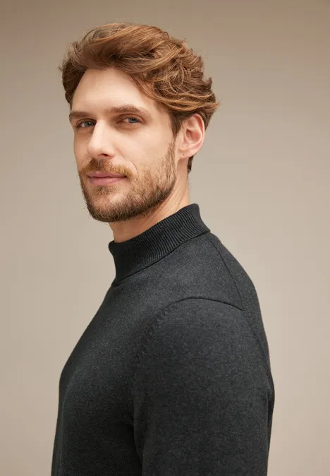 Pullover mit Rollkragen anthra grey melange