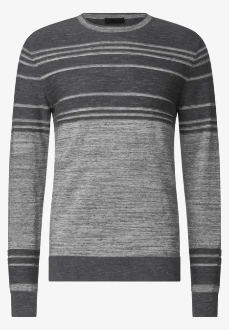 Pull en tricot bicolore stone grey melange Pull en tricot bicolore stone grey melange