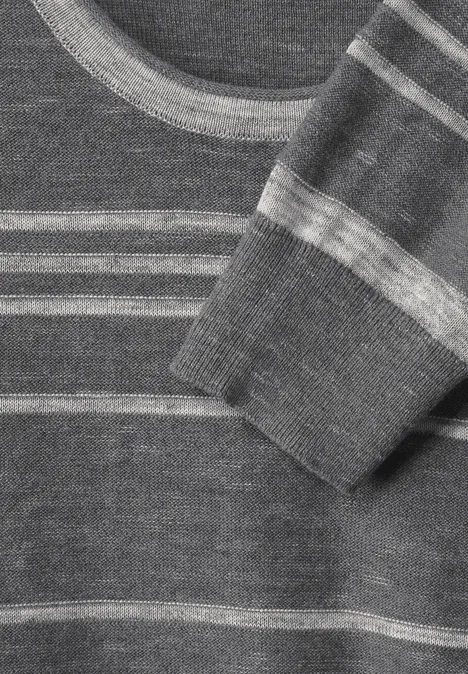 Pull en tricot bicolore stone grey melange Pull en tricot bicolore stone grey melange