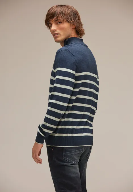 Troyer mit Streifenmuster cosy blue ink