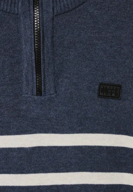 Troyer mit Streifenmuster cosy blue ink