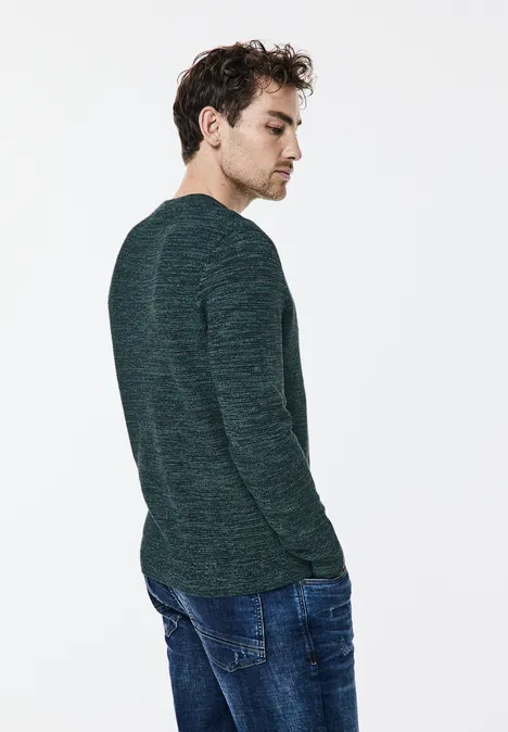Mouliné Pullover in Melange turquoise green