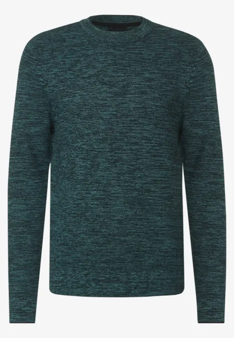 Mouliné Pullover in Melange turquoise green
