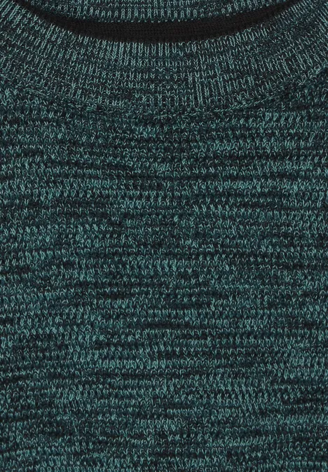 Mouliné Pullover in Melange turquoise green