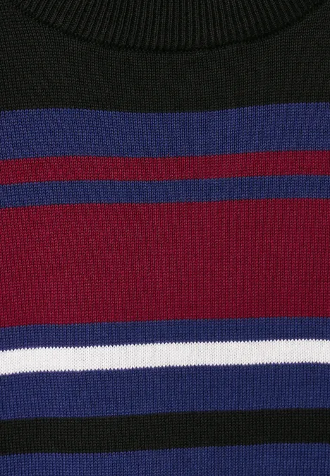 Feinstrick Streifenpullover true blue