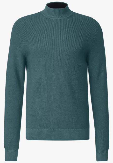 Pull-over à col montant dans un mélange de laine turquoise green melange Pull-over à col montant dans un mélange de laine turquoise green melange