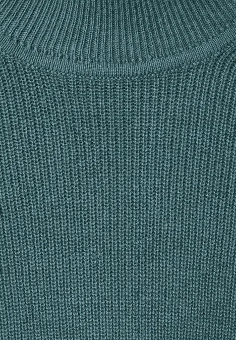 Pull-over à col montant dans un mélange de laine turquoise green melange Pull-over à col montant dans un mélange de laine turquoise green melange