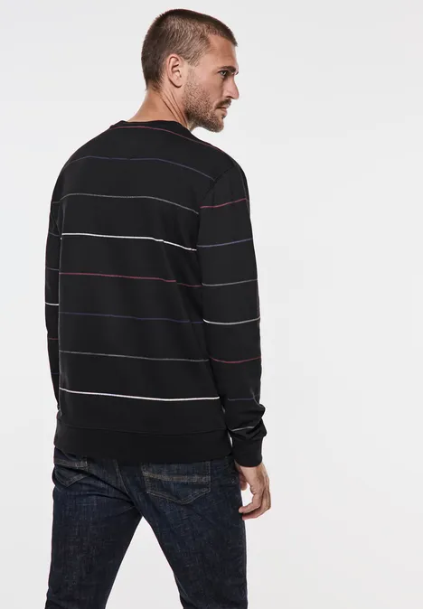 Sweatshirt mit Streifen Black