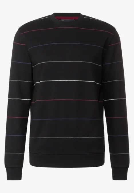 Sweatshirt mit Streifen Black