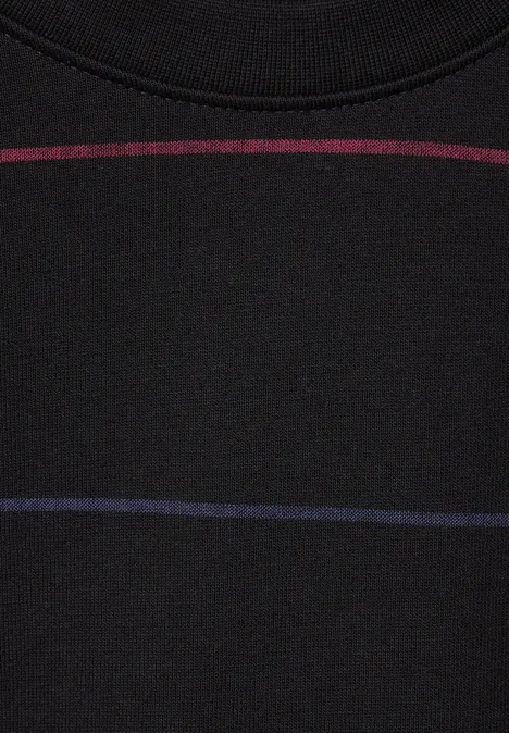 Sweatshirt mit Streifen Black
