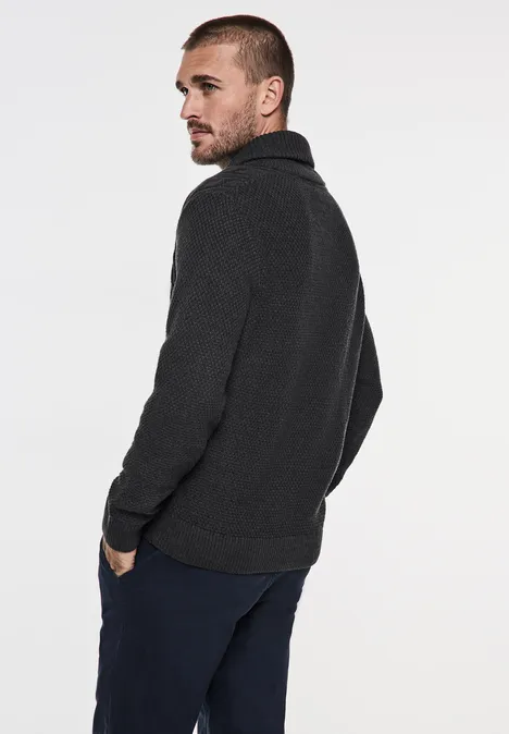 Pullover mit Strickmuster anthra grey melange