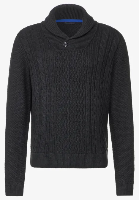 Pullover mit Strickmuster anthra grey melange