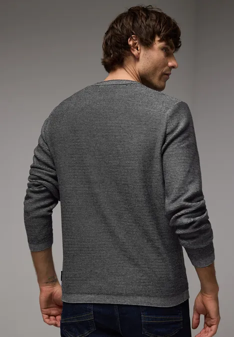 Feiner Slub-Pullover carbon grey melange