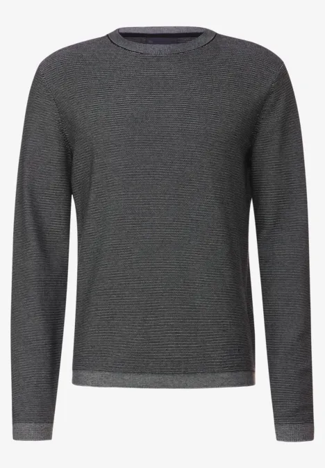 Feiner Slub-Pullover carbon grey melange