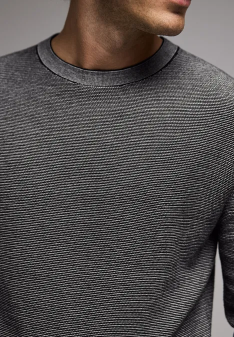 Feiner Slub-Pullover carbon grey melange