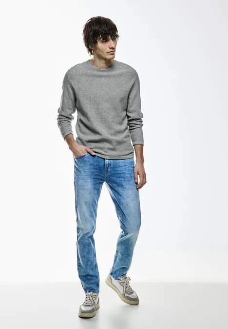 Strick Struktur Pullover cloud grey melange