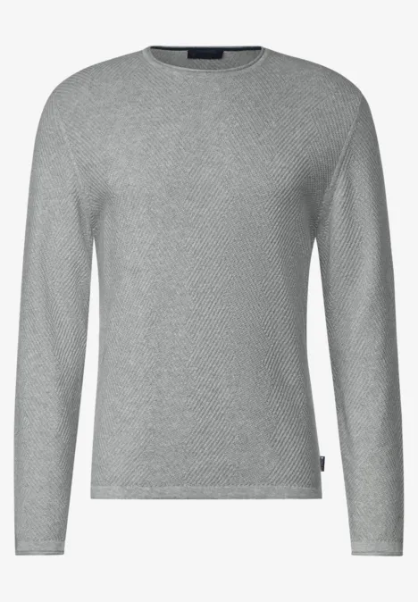 Strick Struktur Pullover cloud grey melange