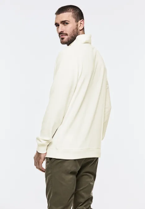 Leichter Schalkragen Sweat pearl white