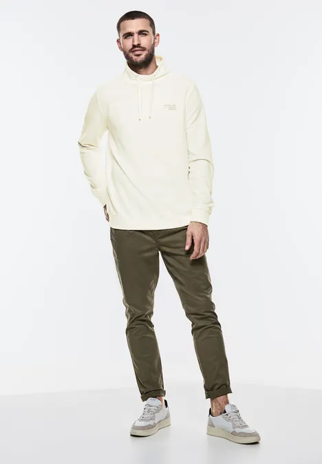 Leichter Schalkragen Sweat pearl white