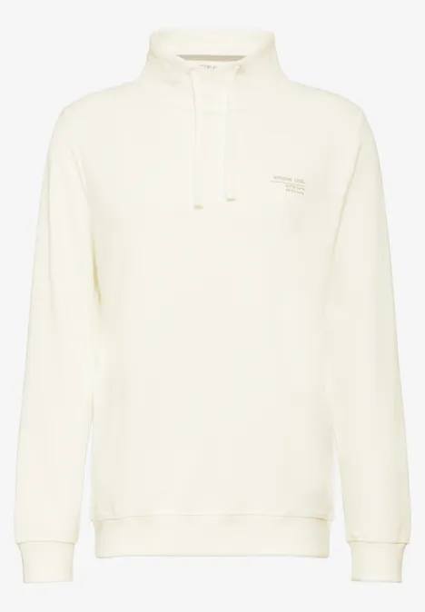 Leichter Schalkragen Sweat pearl white