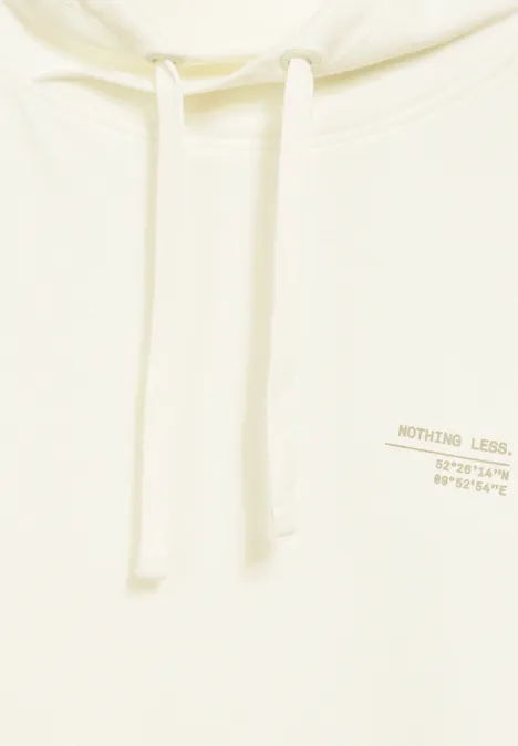 Leichter Schalkragen Sweat pearl white