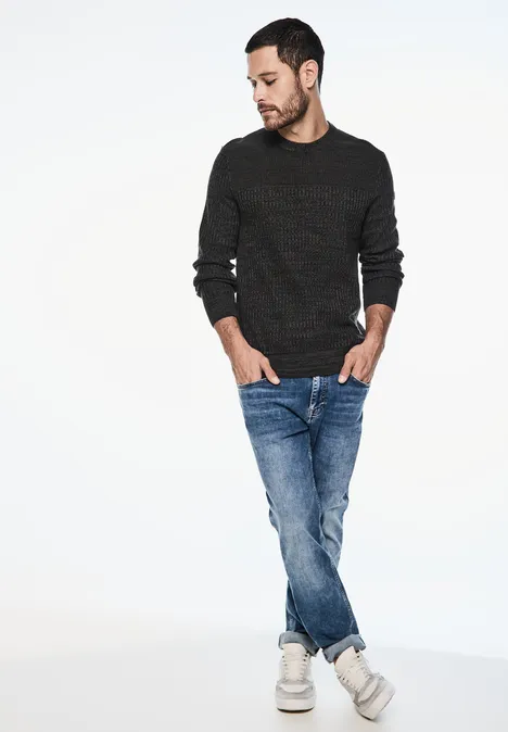 Trui met structuur Black Trui met structuur Black