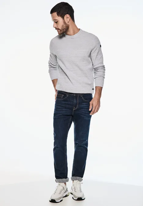 Strukturpullover frost grey melange