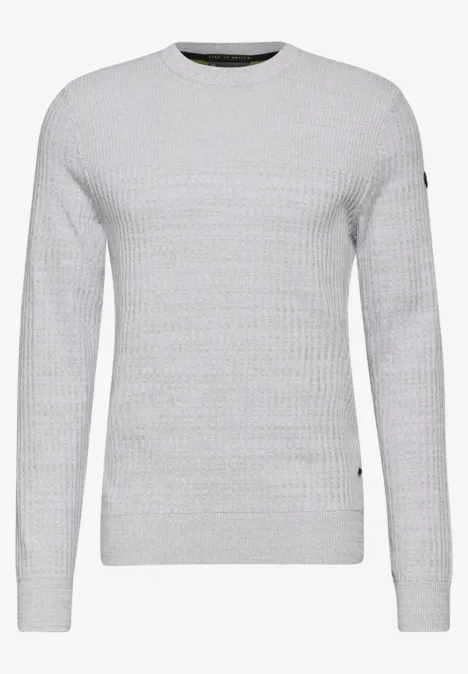 Strukturpullover frost grey melange