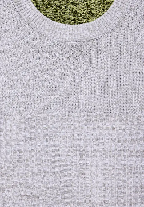 Strukturpullover frost grey melange