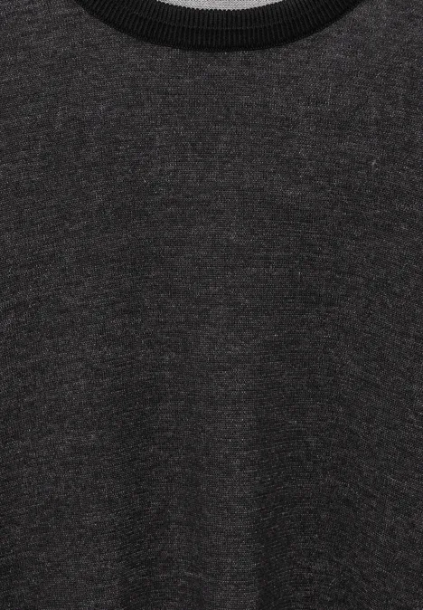 Pullover in Two Tone Optik Black