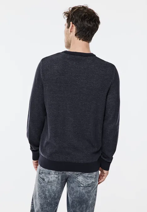 Pullover in Two Tone Optik nightfall blue