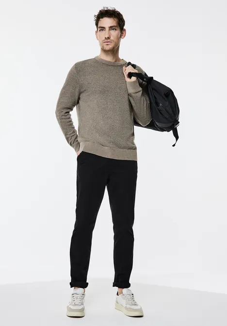 Pullover in Two Tone Optik timber brown melange
