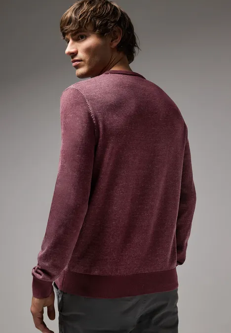 Pullover in Two Tone Optik vintage red