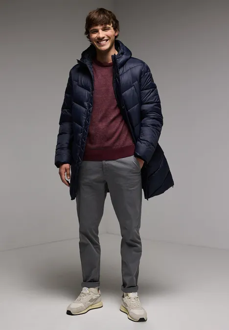 Pullover in Two Tone Optik vintage red