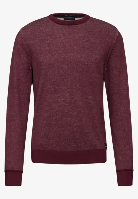 Pullover in Two Tone Optik vintage red