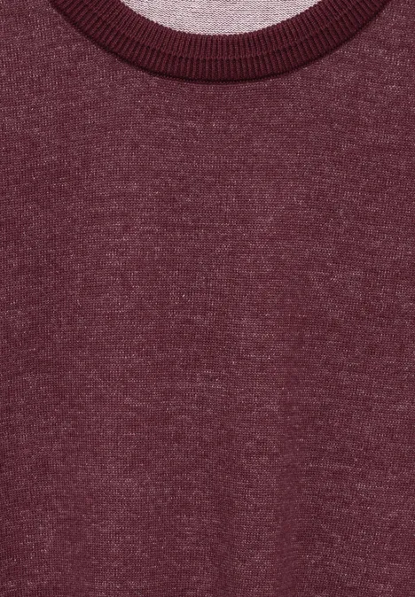 Pullover in Two Tone Optik vintage red