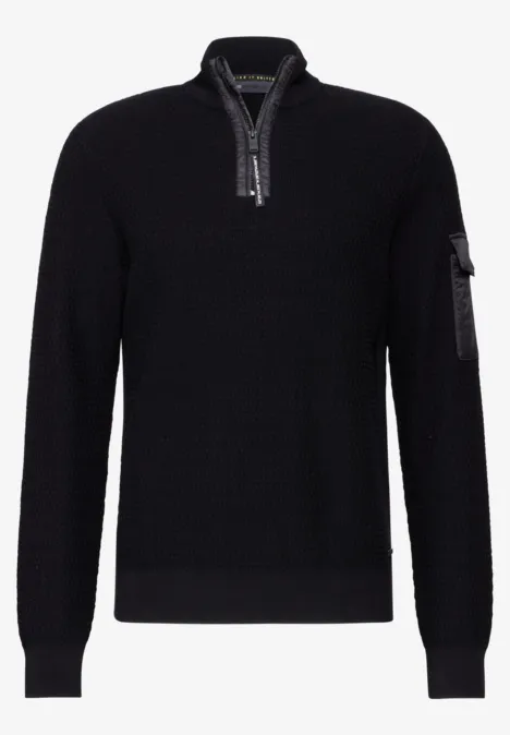 Materialmix Pullover Black