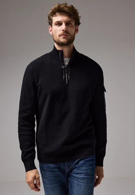 Materialmix Pullover Black