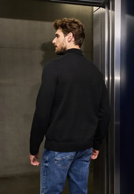 Basic Rollkragenpullover Black