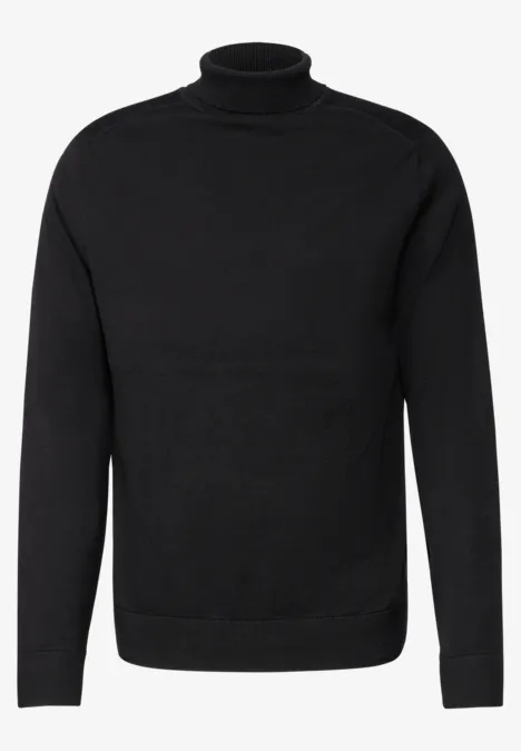 Basic Rollkragenpullover Black