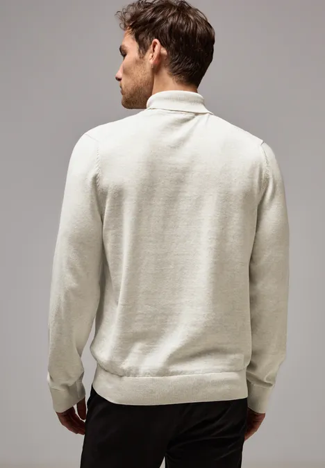 Basic Rollkragenpullover bright white