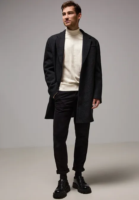 Basic Rollkragenpullover bright white
